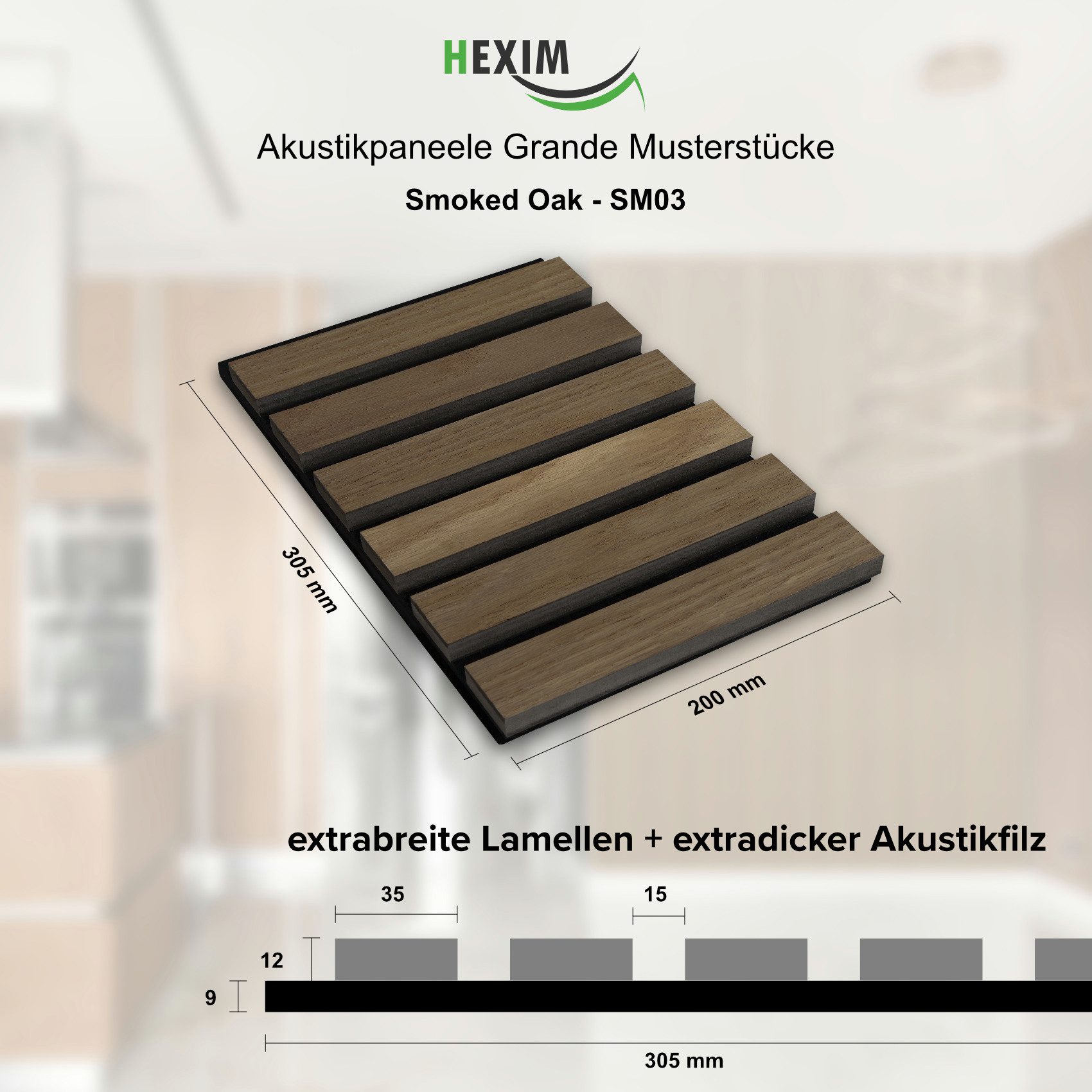 Hexim Wandpaneel, (Akustikpaneele Musterstück Holzpaneele Grande günstig online kaufen