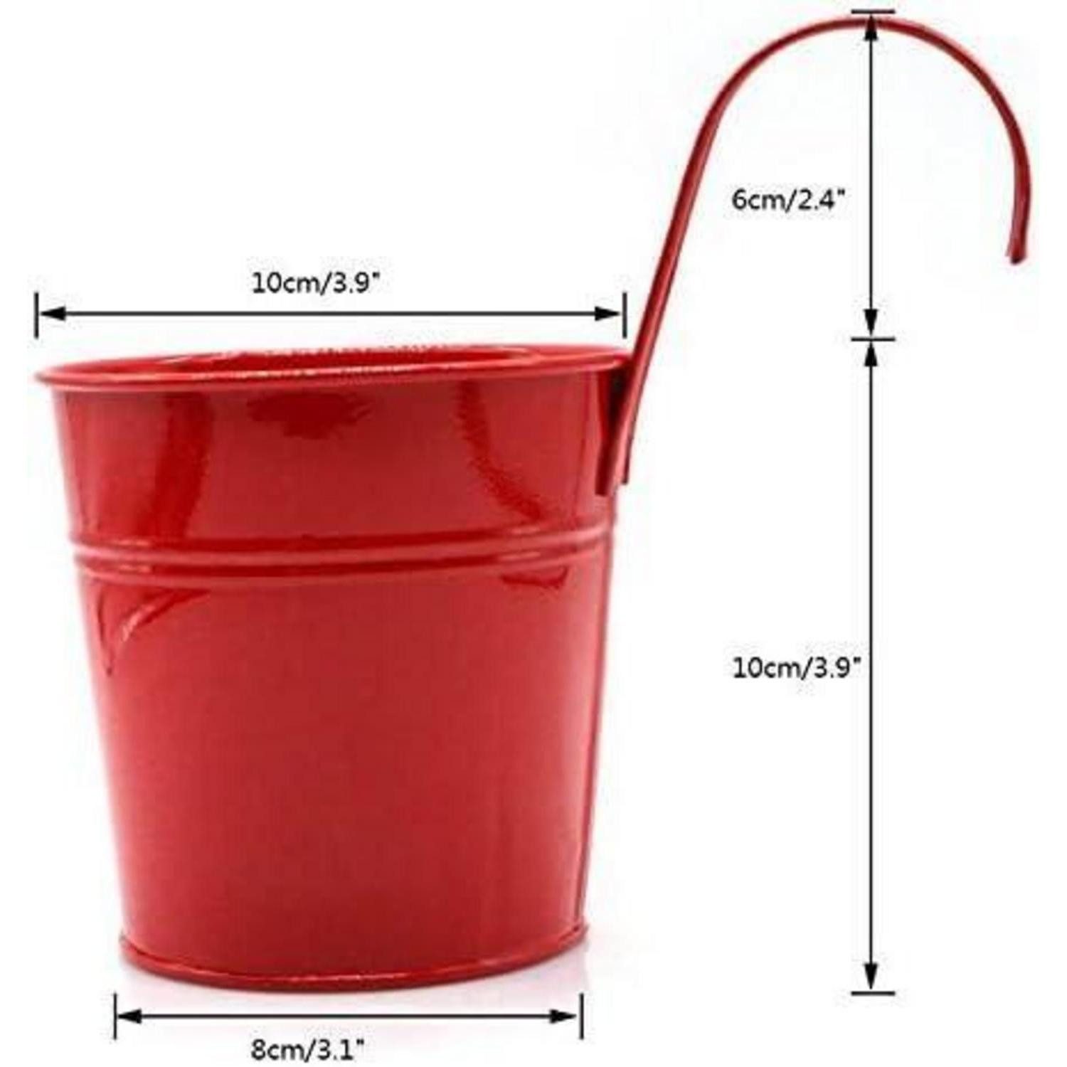 LuxusKollektion Blumentopf Blumentöpfe Hängetopf Metall Haken Loch 10er 10cm Balkon Bunt 10CM