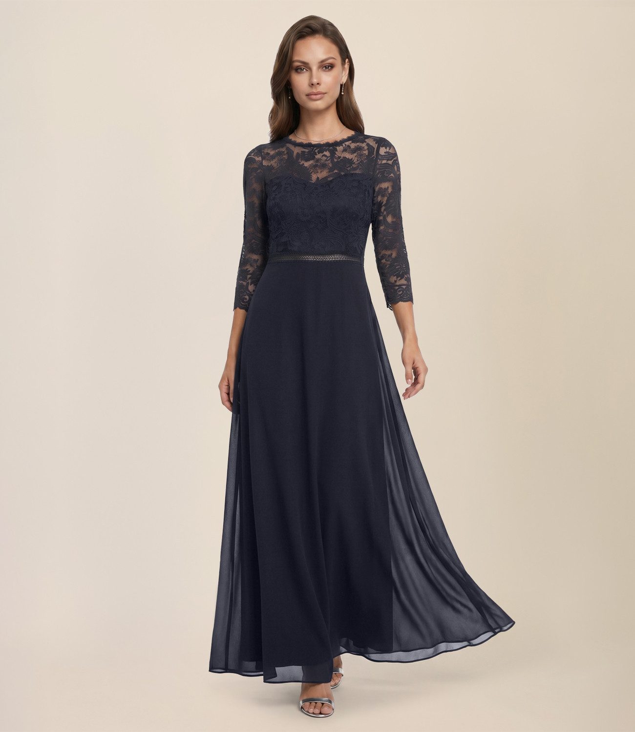 Apart Abendkleid aus Spitze und Chiffon