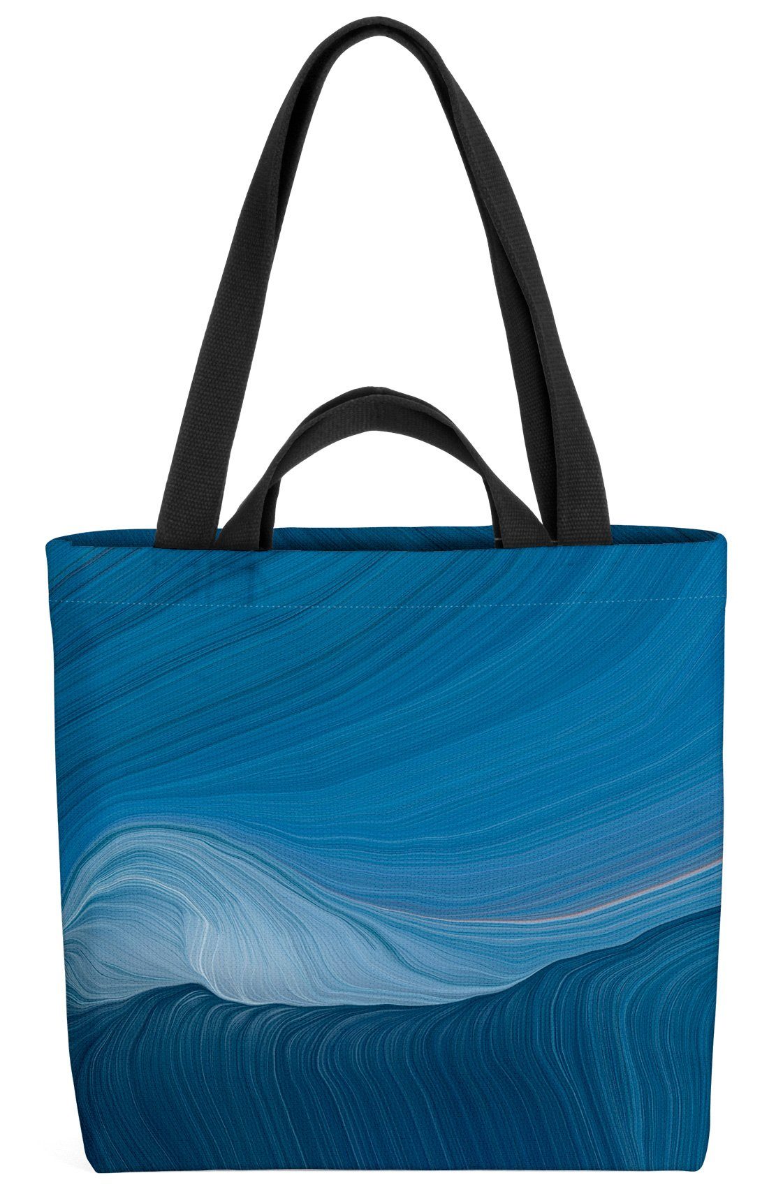 blau Muster Grafik Wellen farbe licht Henkeltasche Blau abstrakt (1-tlg), VOID kunst digit welle