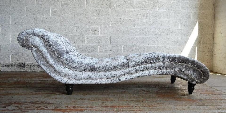 Xlmoebel Chaiselongue Chesterfield Relaxliege in Grau und Stoff, Hergestellt in Europa
