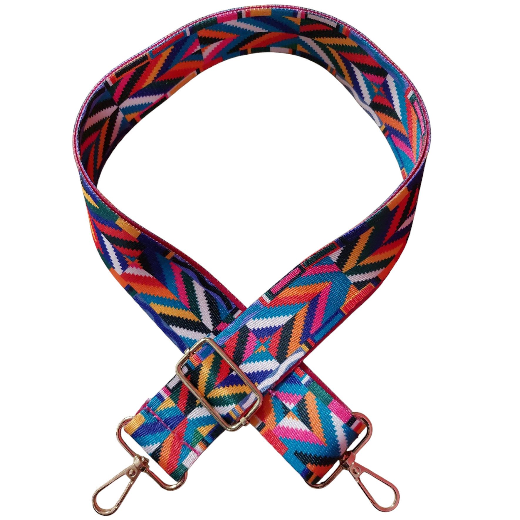Ware aus aller Welt Schulterriemen Schultergurt für Taschen 3.8 cm breiter Taschengurt (bunt, 1-St., für Handtaschen, Umhängetaschen, Rucksäcke, Sporttaschen) Länge verstellbarer Gurt 75cm-135cm. Karabinerhaken zur Befestigung