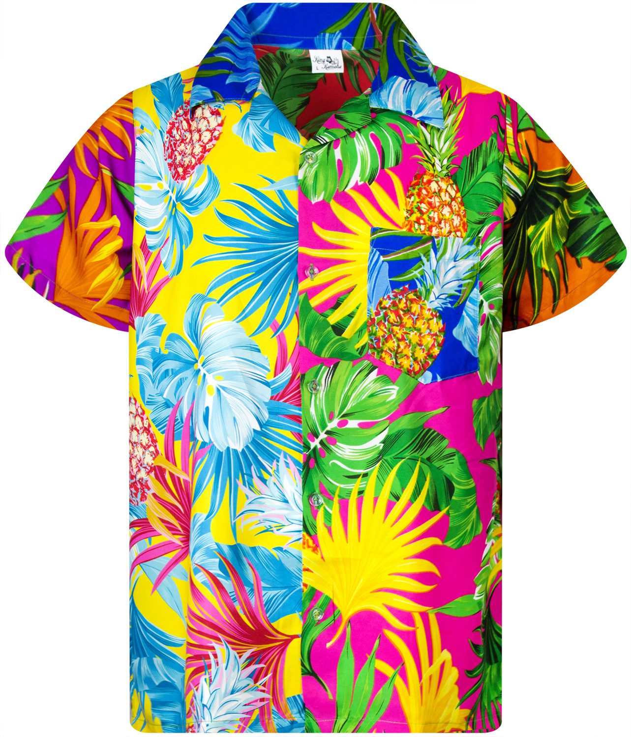King Kameha Hawaiihemd Pineapple Leaves Funky Hawaii-Hemd Kurzarm Front-Tas günstig online kaufen
