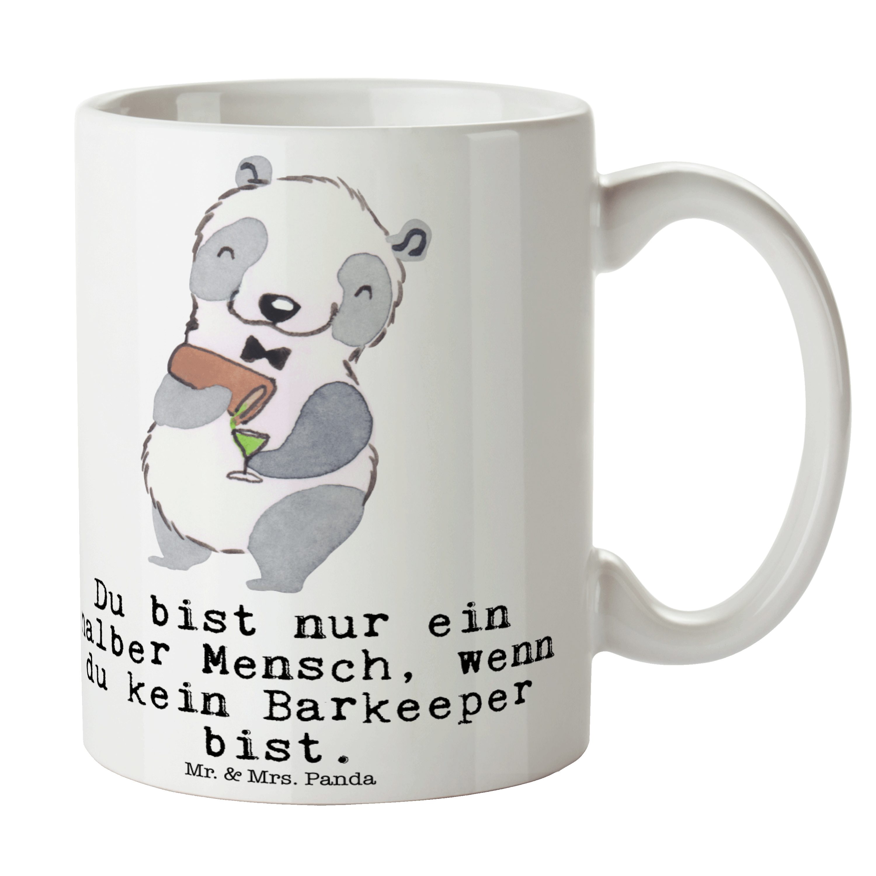 Ausbildung, - Tasse & Geschen, Geschenk, mit Mrs. Barkeeper - Herz Keramik Panda Dankeschön, Mr. Weiß