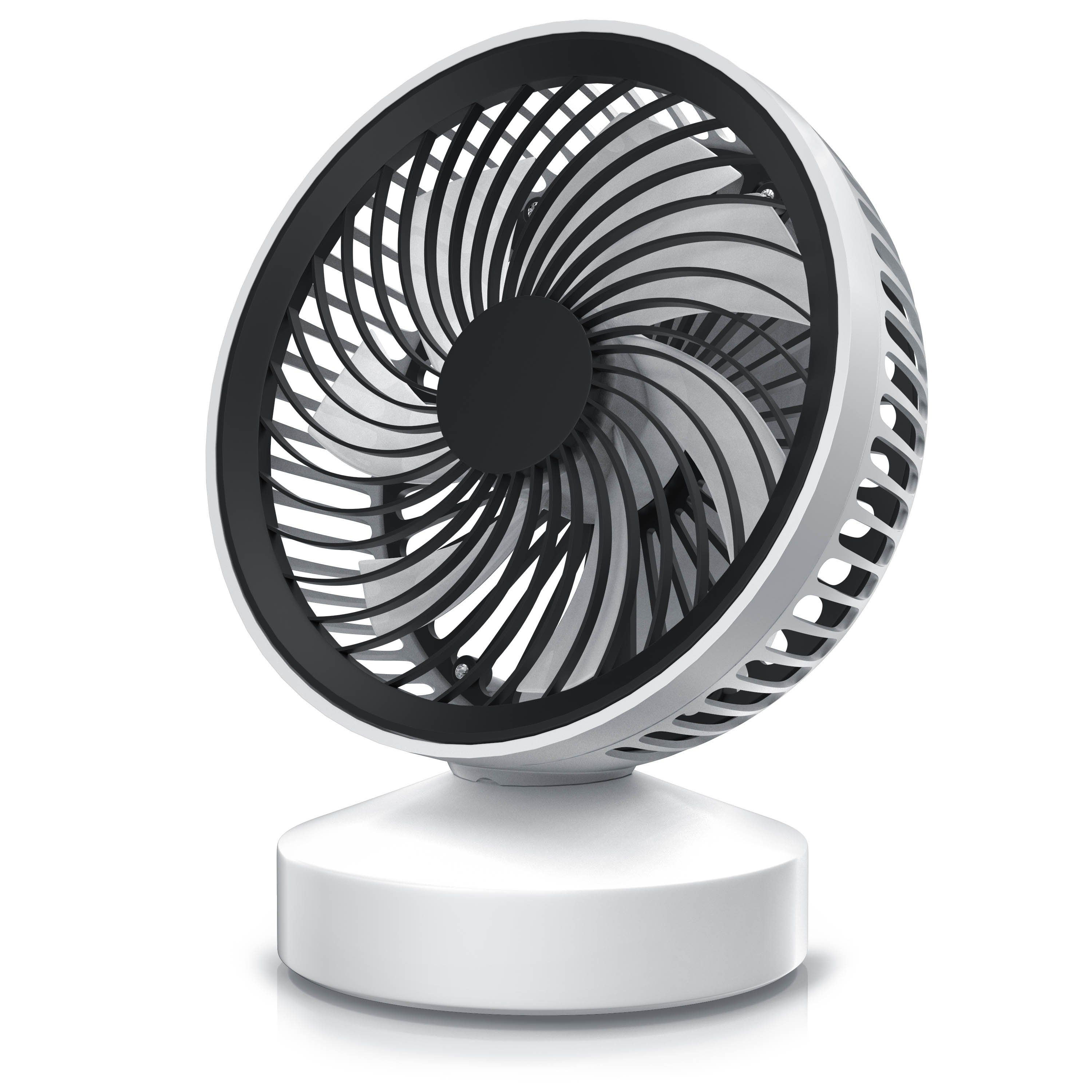 Mini Tischventilator Ventilator Windmaschine Klima Leise USB 2000mAh Akku 5W 