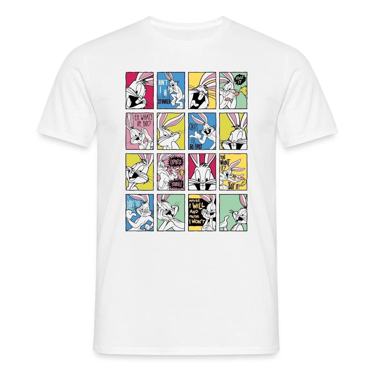 T-Shirt Looney Tunes Bugs Bunny Kacheln Männer T-Shirt