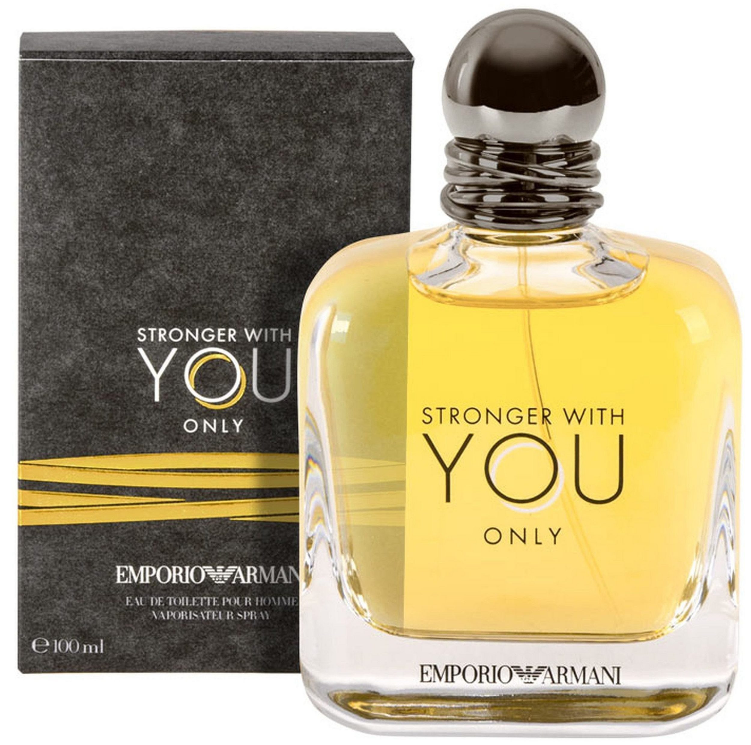 Emporio Armani Eau de Toilette Stronger With You Only EDT Herren Spray, Frisch-aromatischer Duft mit Grapefruit, Vanille und Lavendel