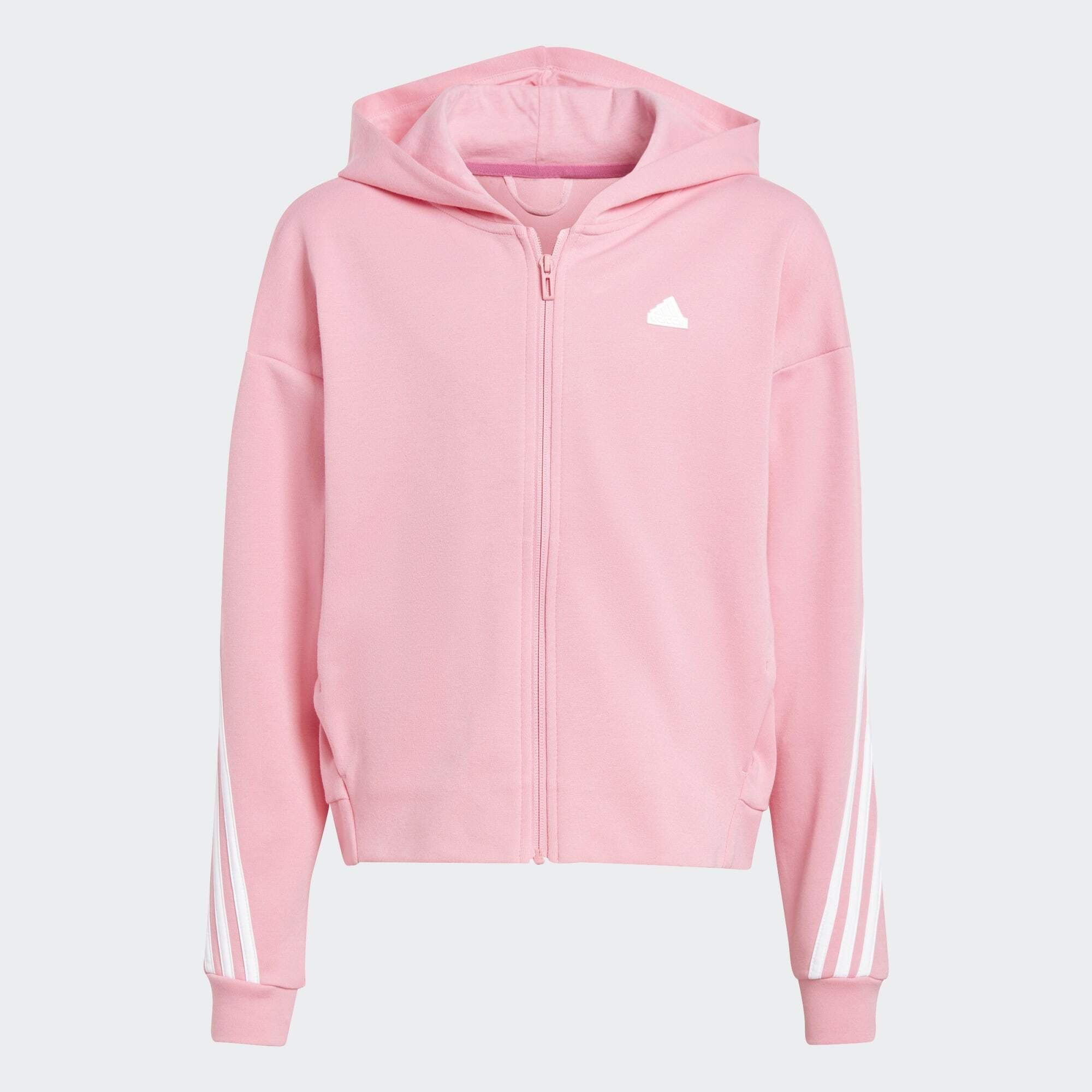 White / adidas 3-STREIFEN FUTURE Pink KAPUZENJACKE ICONS Hoodie Bliss Sportswear