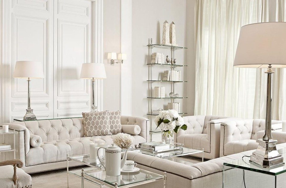 100 Silber Wohnzimmer Padrino Luxus Möbel x 240 Stauraumschrank H. Casa Wandregal - 41 x Designer cm