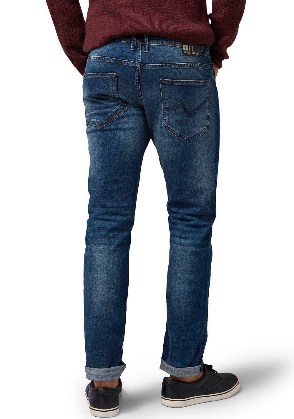 Denim mid TOM AEDAN Straight-Jeans TAILOR blue