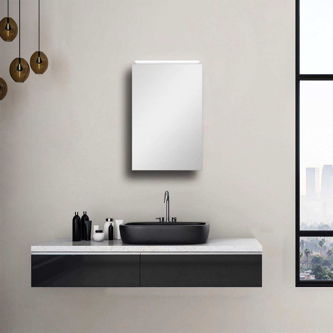 DSK Spiegelschrank Aluminio Vegas Alufarben 40 cm günstig online kaufen