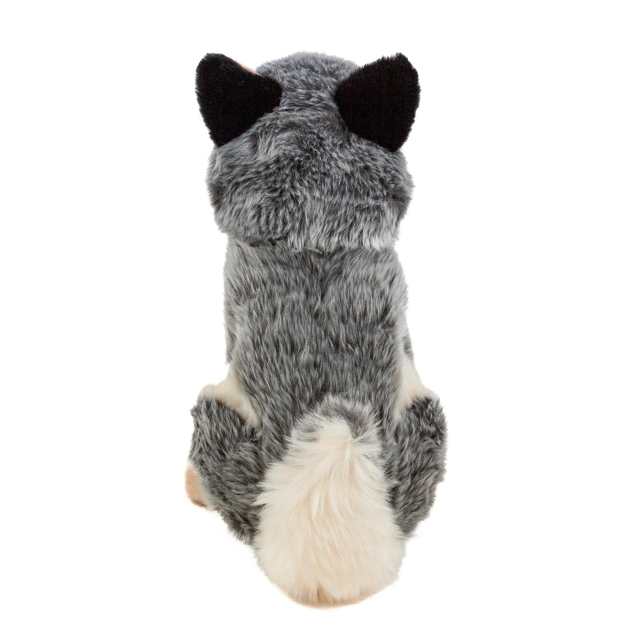 Teddys Rothenburg Kuscheltier Wolf sitzend 28 cm beige-grau Plüschwolf Stofftier (Stoffwolf, Plüschtier)