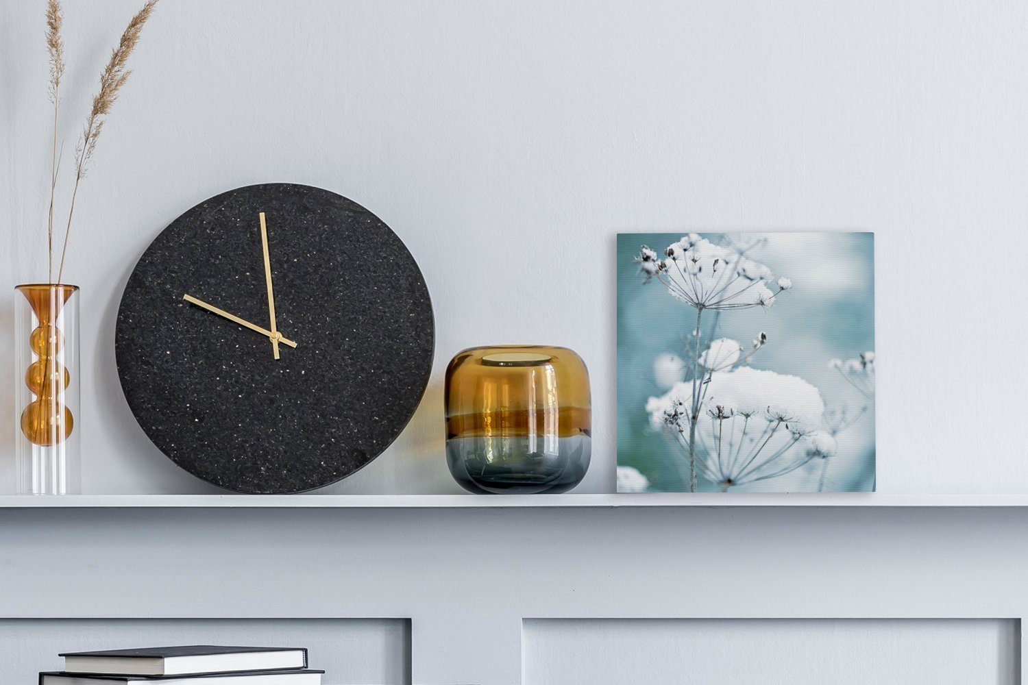 OneMillionCanvasses® Leinwandbild Schnee - Blumen - günstig online kaufen