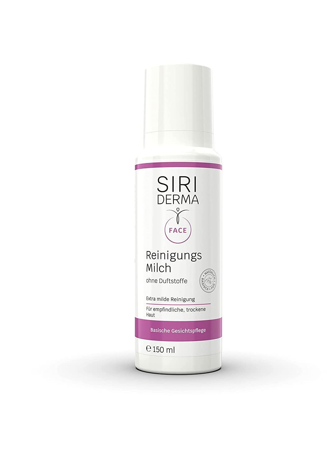 Siriderma Gesichts-Reinigungsmilch Siriderma Basische Reinigungsmilch ohne  Duftstoffe 150 ml, Schonende Gesichtsreinigung, entfernt Schmutz und Make-Up