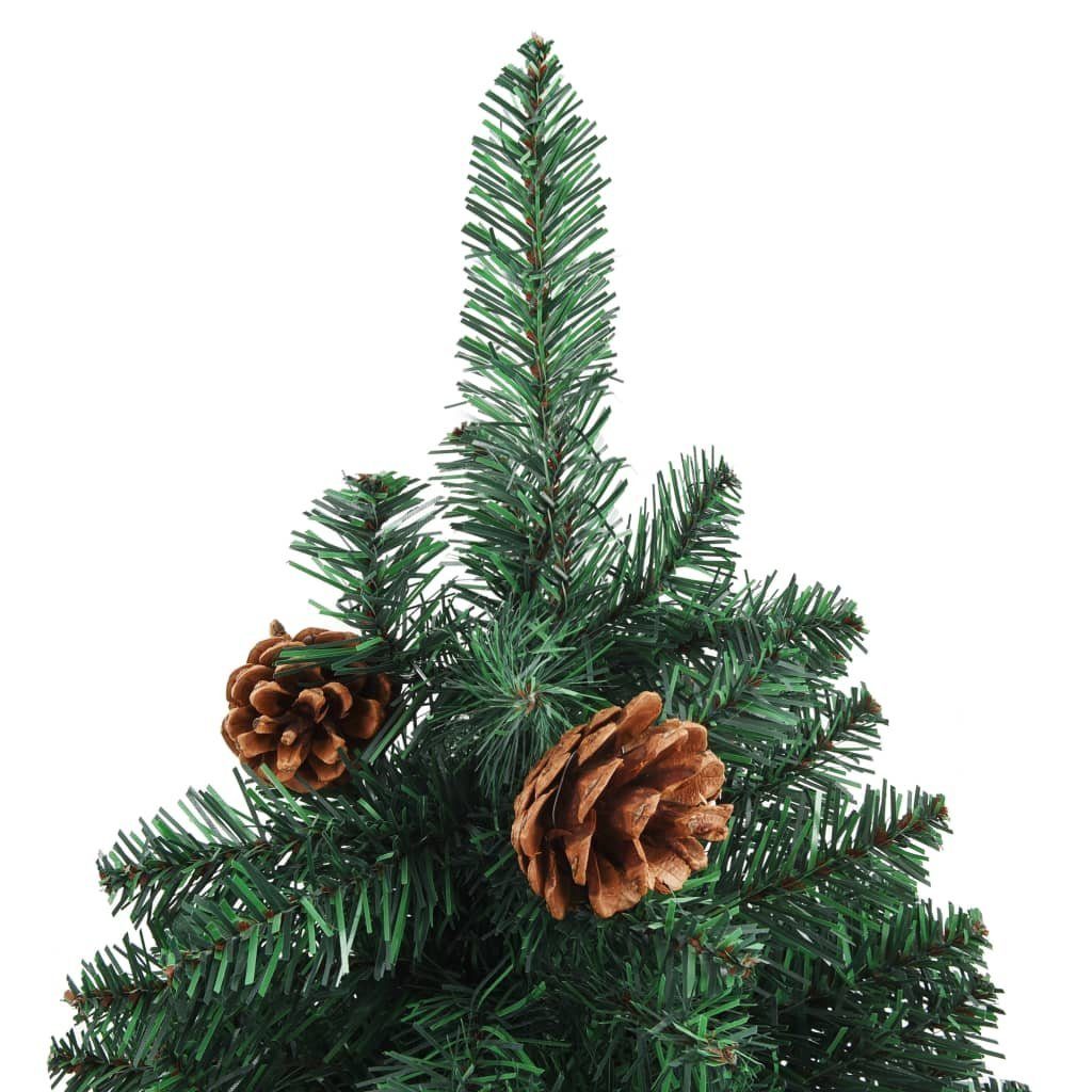 cm und Weihnachtsbaum PVC Weihnachtsbaum Schlank mit Echtholz Grün vidaXL 150 Künstlicher Zapfen