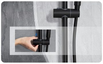 CECIPA pro Duschsystem Duschset Schwarz Duschsystem ohne Armatur Mit 3 Modus Duschkopf
