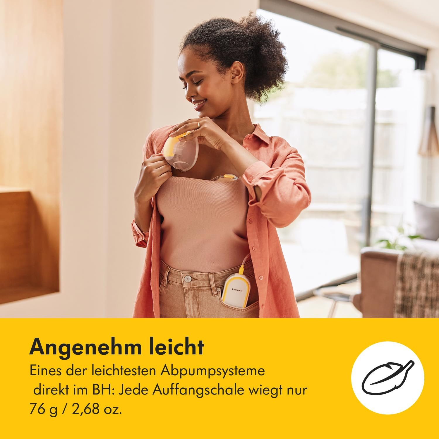 MEDELA Elektrische Doppelmilchpumpe FREESTYLE freihändig tragbar besonders leicht anatomisch geformt, Für freihändiges und komfortables Abpumpen