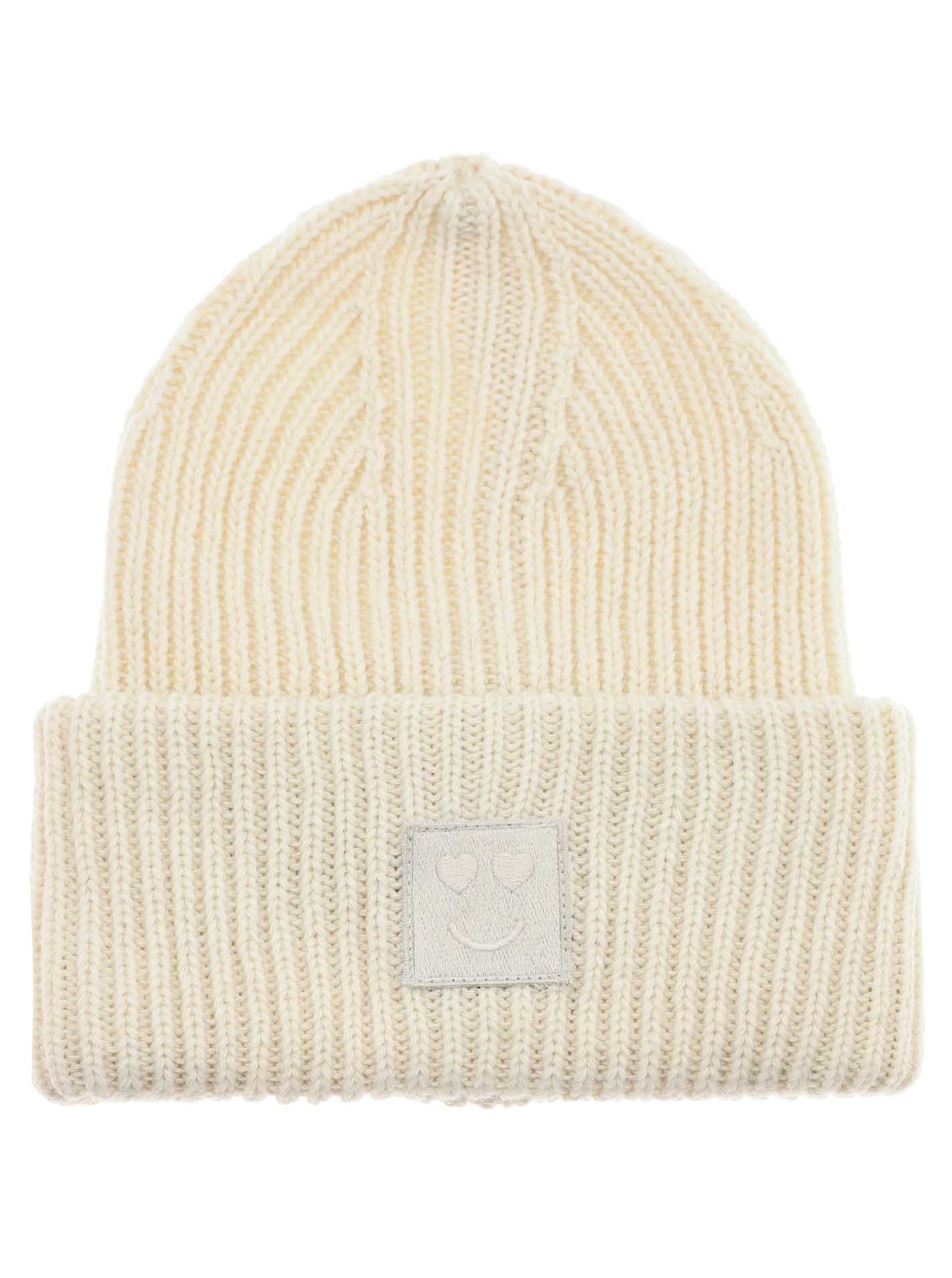 Zwillingsherz Strickmütze Smile Grobstrick, Smile Patch