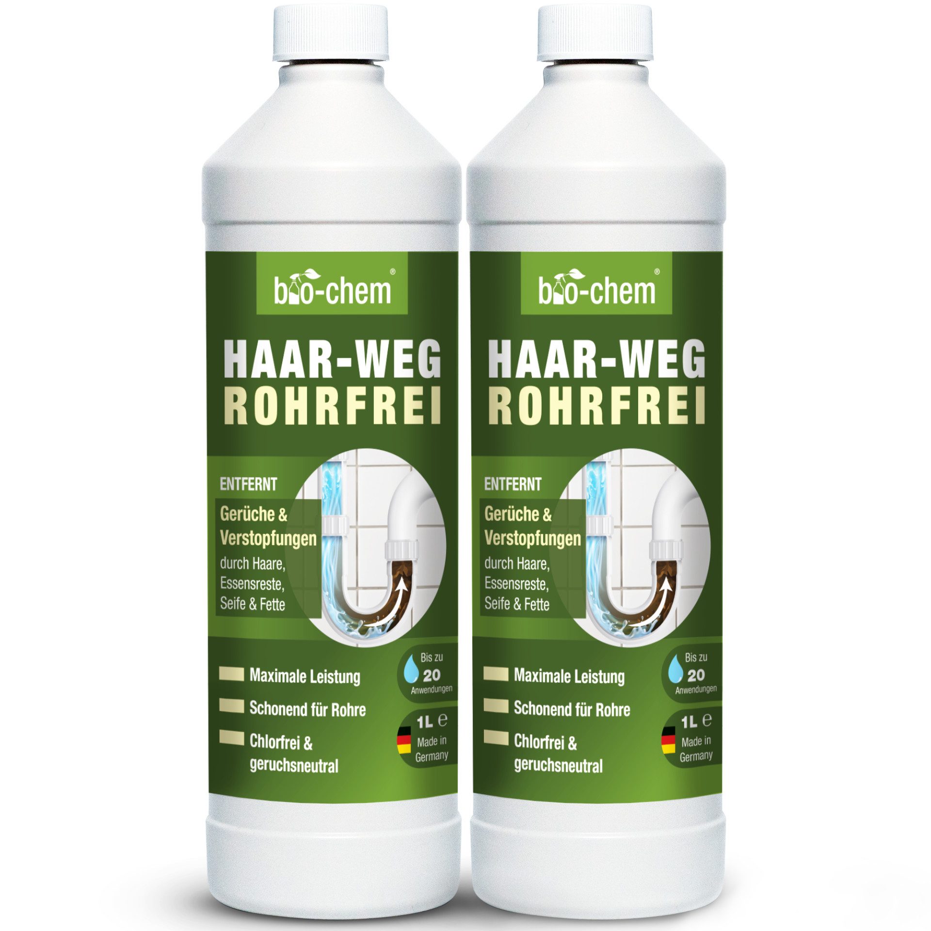 Abflussreiniger EXTRA STARK 2x 1 L Profi Rohrreiniger, Geruchsneutral Rohrreiniger