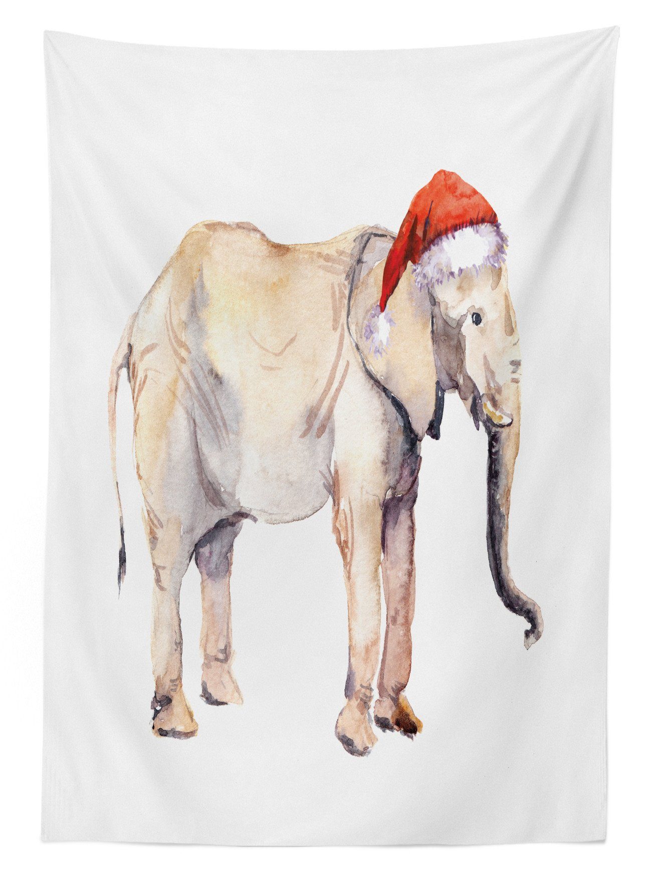 Tischdecke Farben, den Christmas Für Abakuhaus Bereich Theme Außen Klare Farbfest geeignet Waschbar Aquarell Elephant
