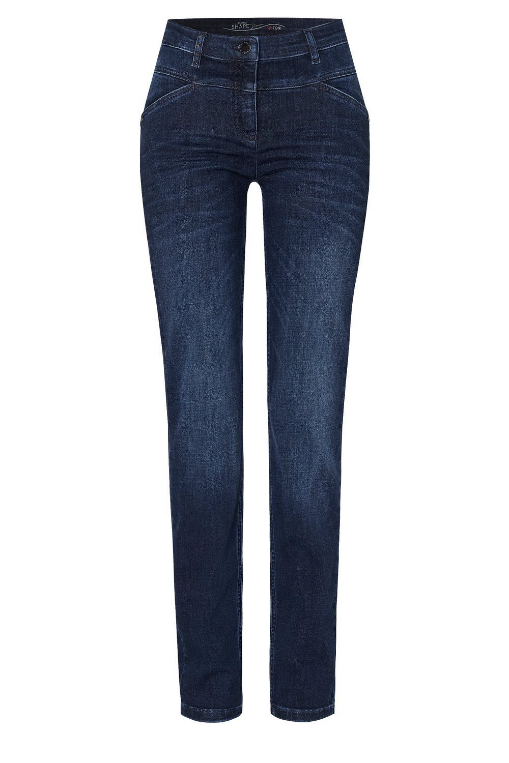 TONI Slim-fit-Jeans Perfect Shape mittelblau mit Hüftsattel - vorne 564