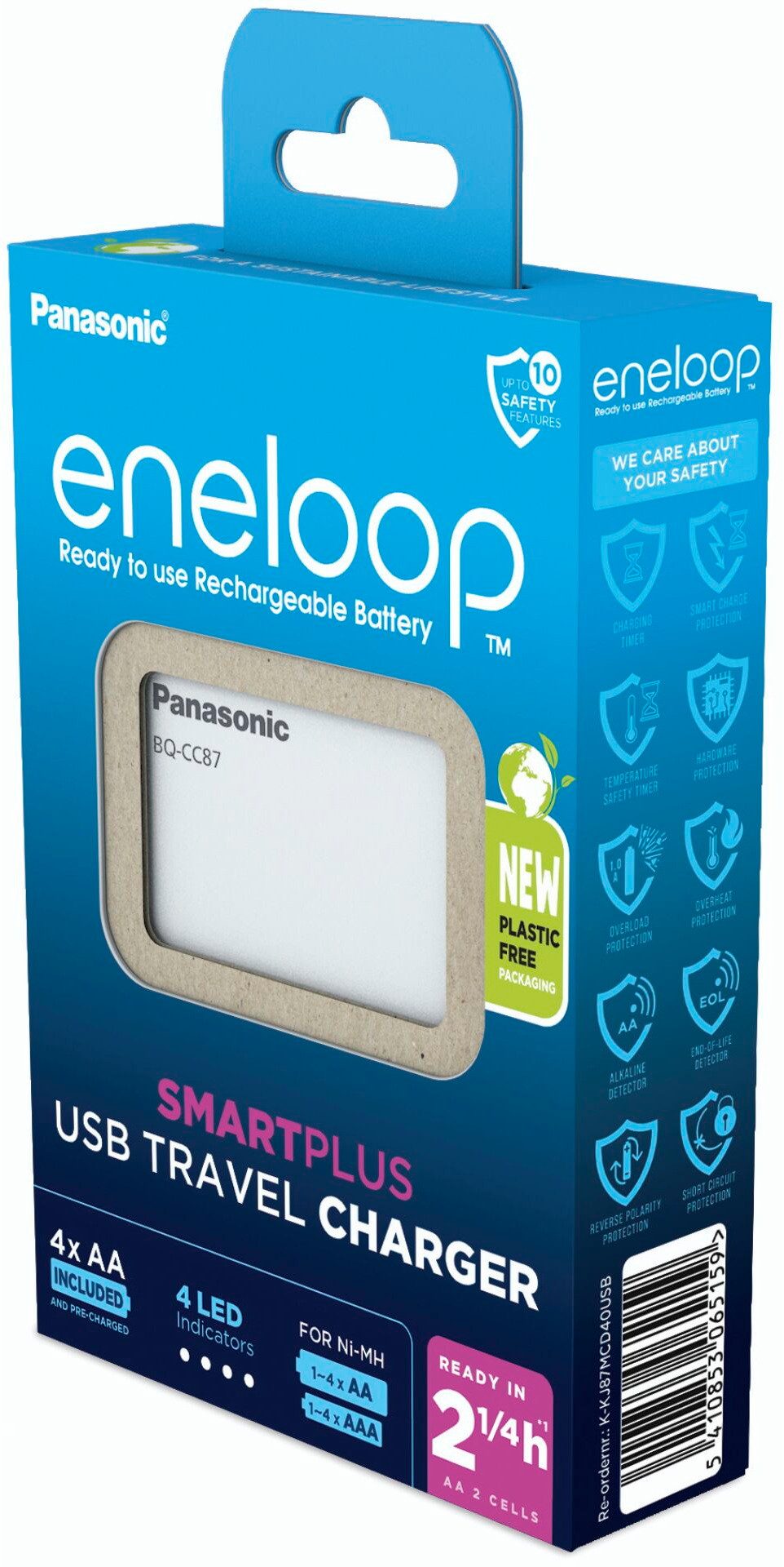 eneloop Akku Ladegerät Charger eneloop USB Travel K-KJ87MCD40USB 4x AA 2000mAh Universal-Ladegerät