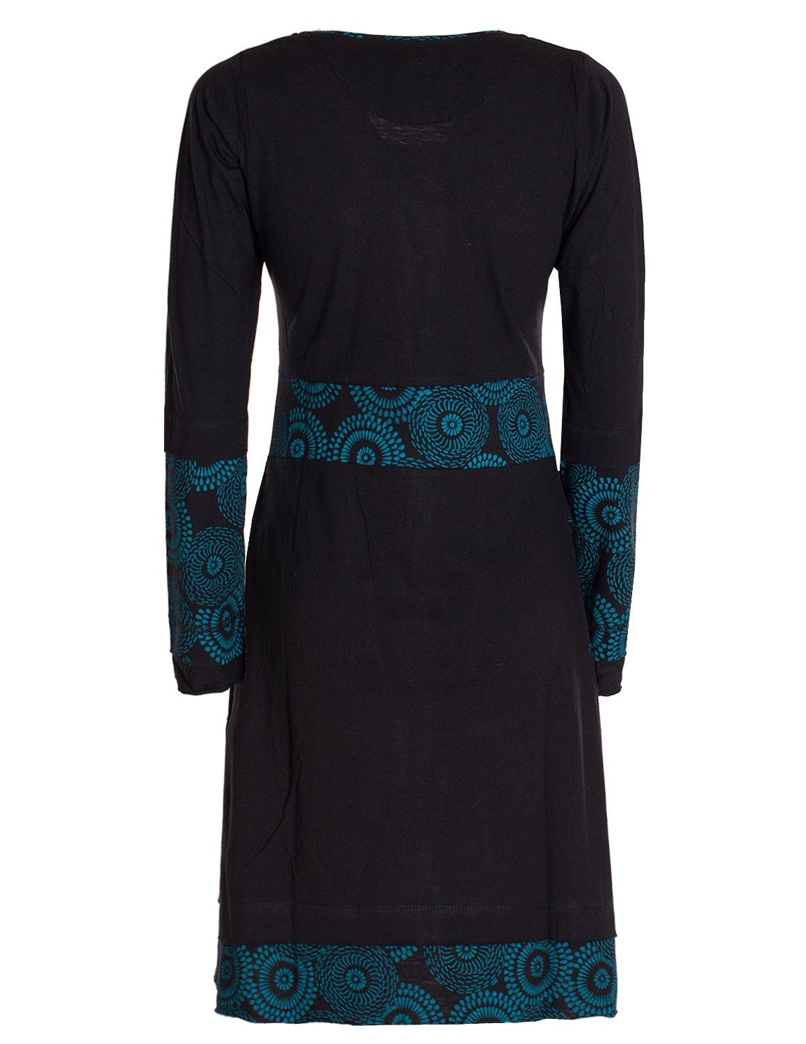 Vishes Tunikakleid Damen Langarm Longshirt-Kleid Sweatkleid Shirt-Kleid Tunika-Kleid Hippie, Guru, Retro Style