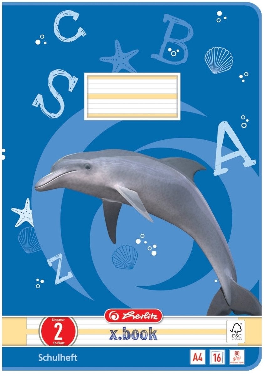 Herlitz Schulheft Schulheft A4 16 Blatt Lineatur 02