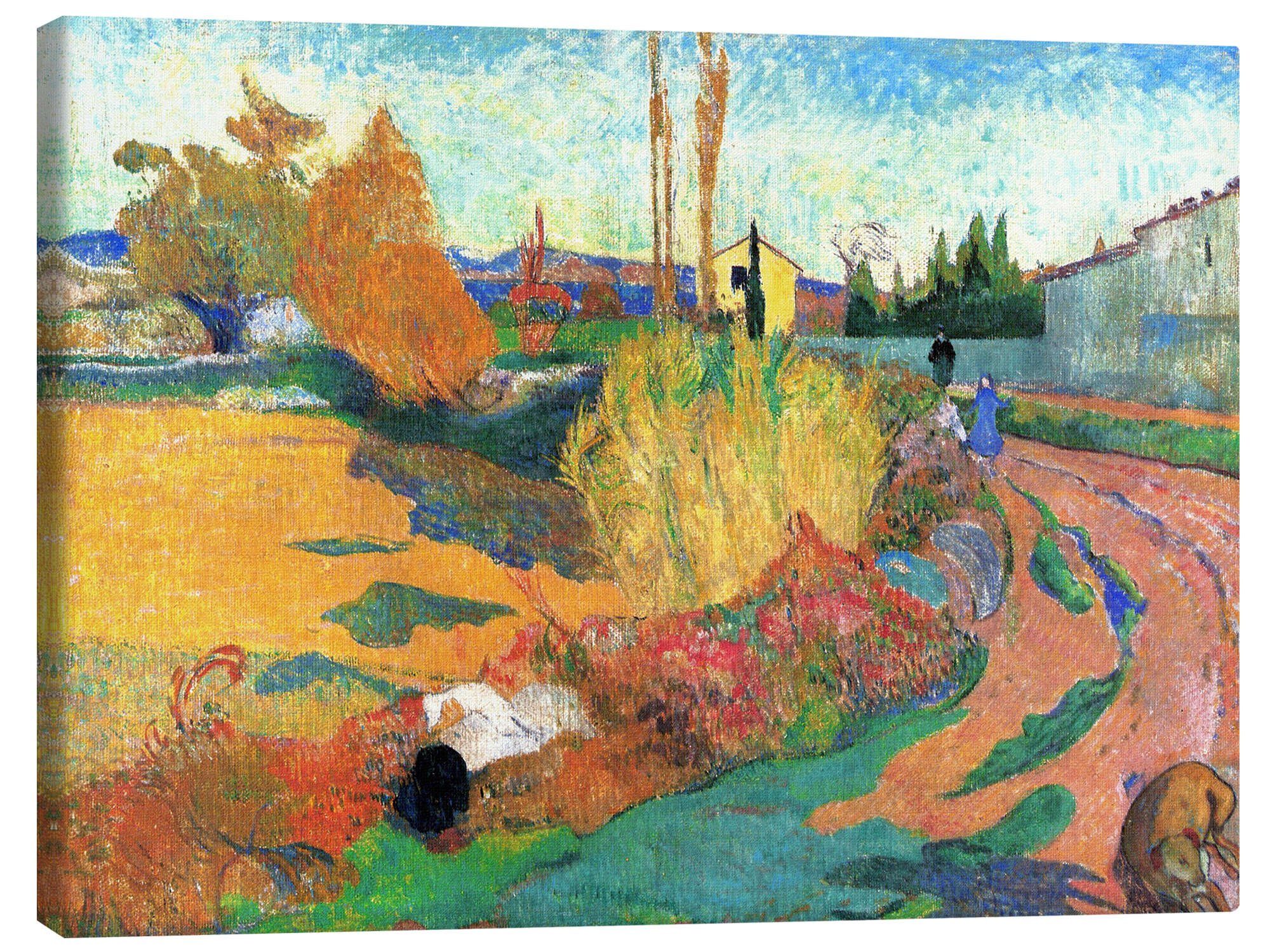 Posterlounge Leinwandbild Paul Gauguin, Landschaft bei Arles, Mediterran Malerei