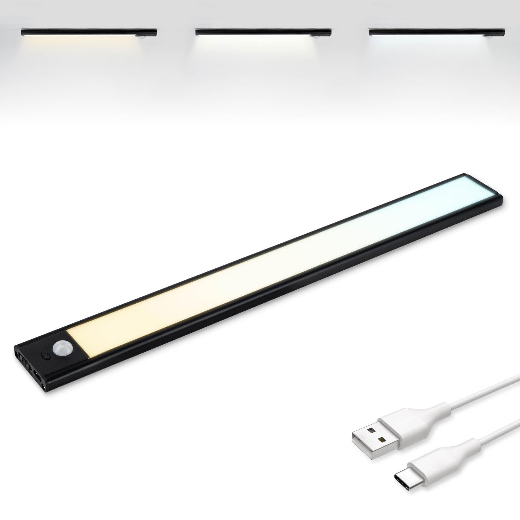 RWEUOQ LED Unterbauleuchte LED Leiste,Bewegungsmelder & Lichtsensor,Dimmbar Nachtlicht,0,8cm dünn, sensor-modus, 3 farbtemperaturen, 3 helligkeitsstufen, 1500mah-akku