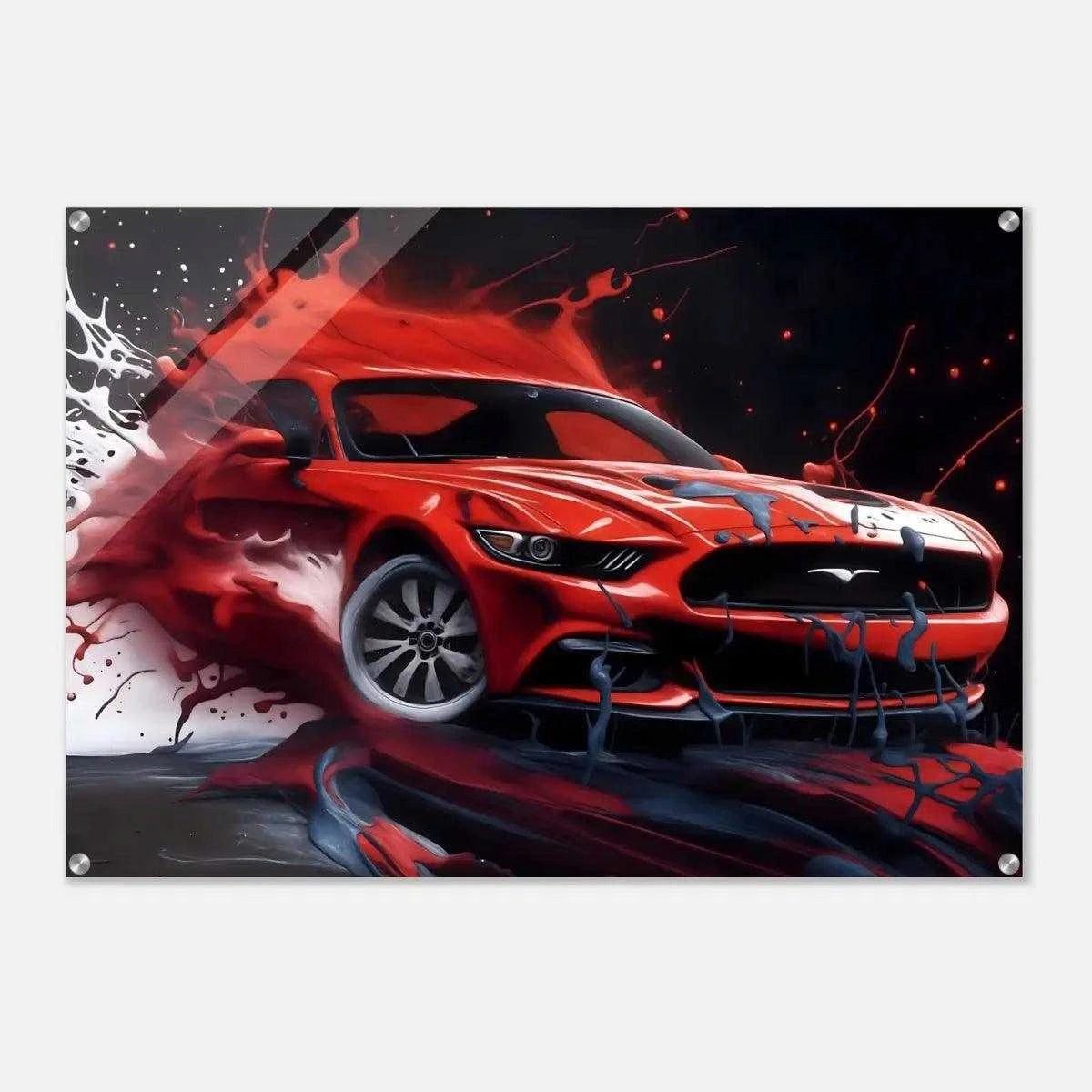 SimpleCanvas Wanddekoobjekt Liquid Mustang - Auto günstig online kaufen