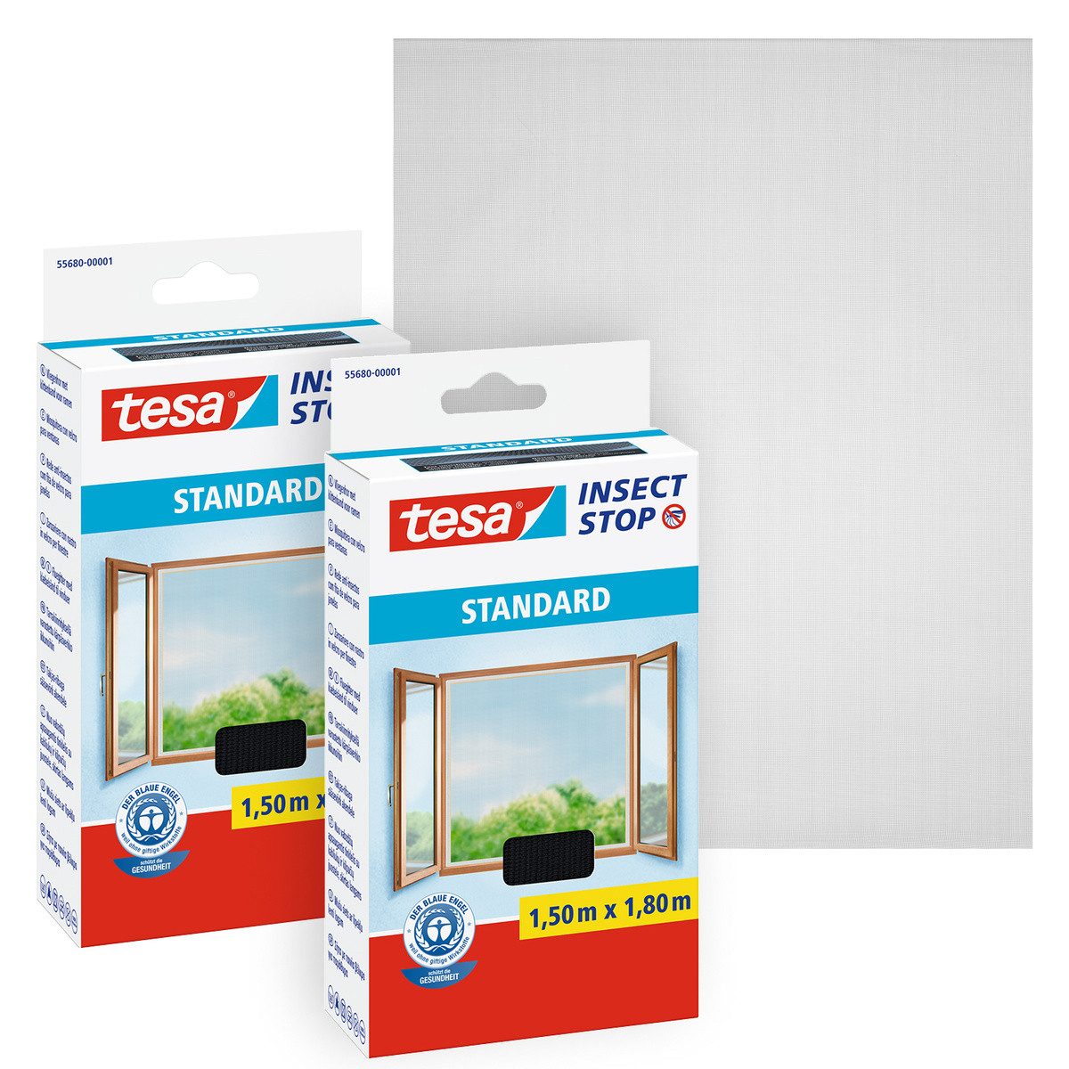 Insektenschutz-Fensterrahmen Insect Stop Standard Fliegengitter für Fenster 1.5 m x 1.8 m