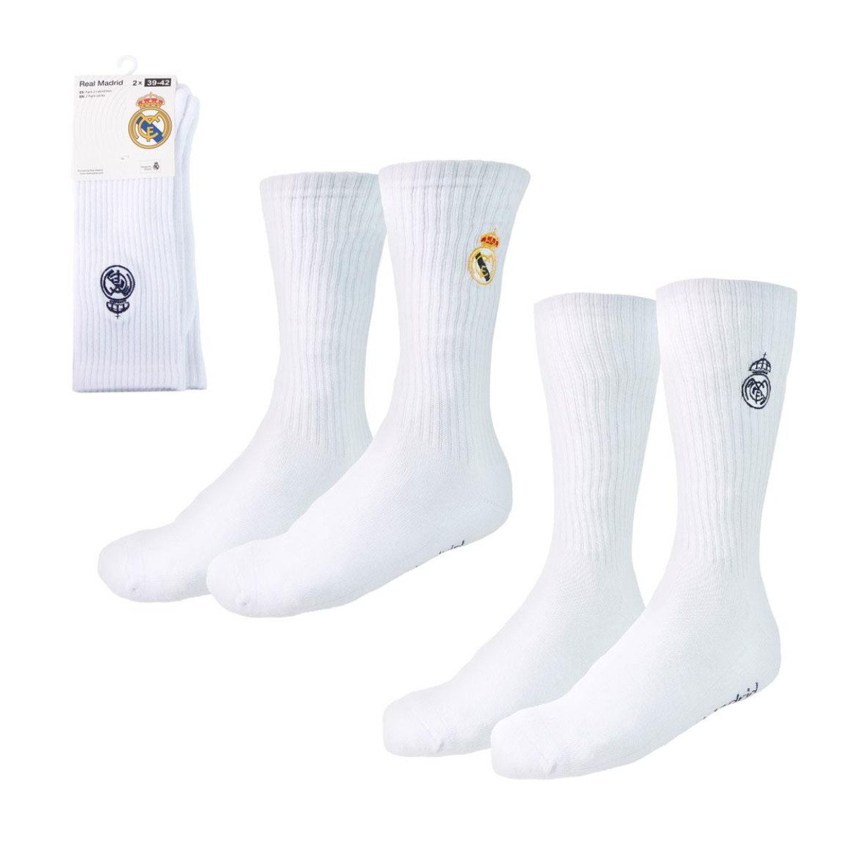 Real Madrid Socken Sockenpack 2 Paar Herren Baumwollsocken Alltag Freizeit günstig online kaufen