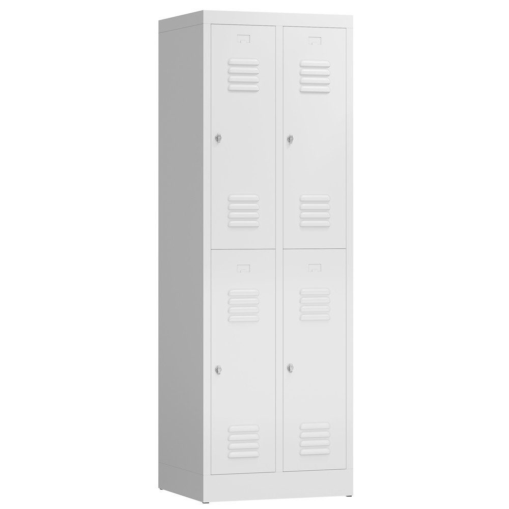 Steelboxx Spind Kleiderspind 4 Fächer 1800 x 600 x 500 mm Personalschrank (1-St) Komplett verschweißt und montiert - keine Montage erforderlich