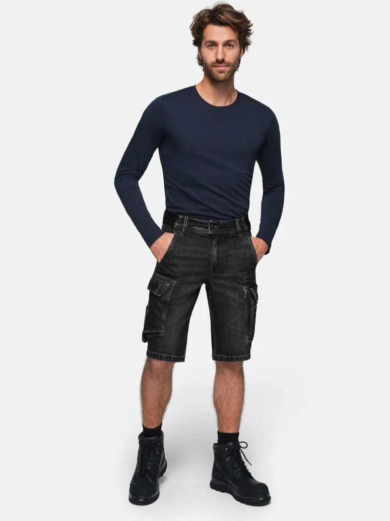 Hakro Arbeitsshorts Worker Jeansshorts Dyneema® X-Stretch Eco - No. 736 mit dehnbarem Hosenbund