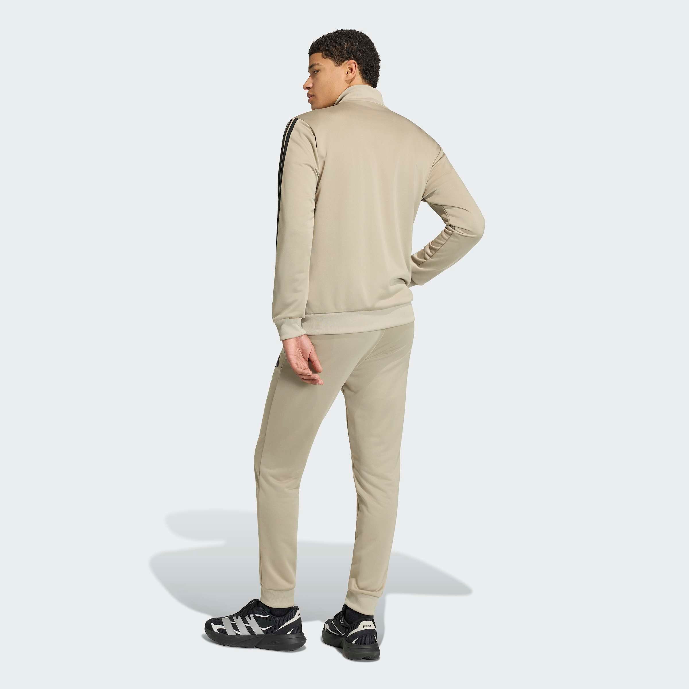 adidas Sportswear Trainingsanzug 3-STREIFEN FRENCH TERRY (2-tlg), zweiteiliges Set, aus French-Terry-Material, mit Rippdetails