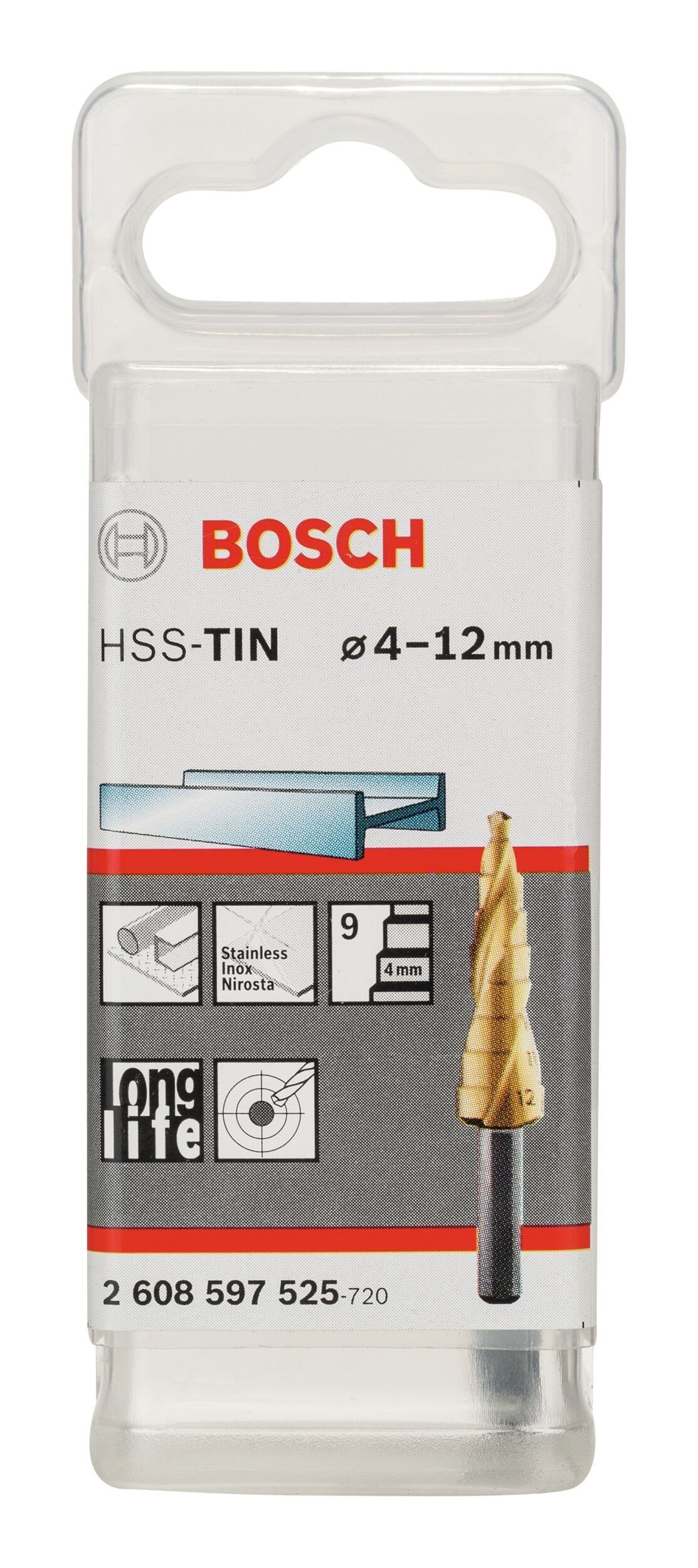 - 9 x 4 HSS-TiN 338) BOSCH x - 12 Stufenbohrer 6 (DIN Stufen mm 65 Metallbohrer,