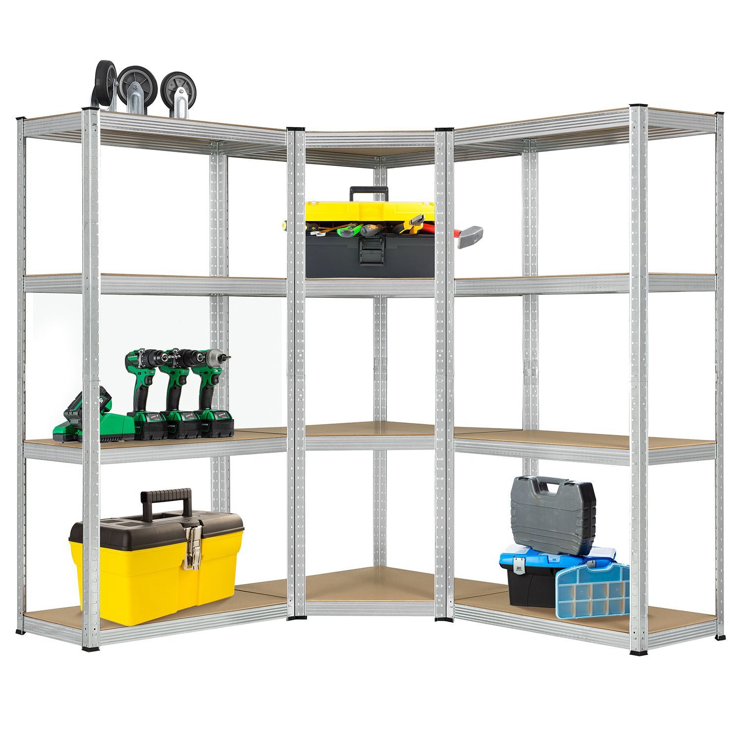 Juskys Schwerlastregal 3er Regalsystem, aus verzinktem Metall, Abstände der günstig online kaufen