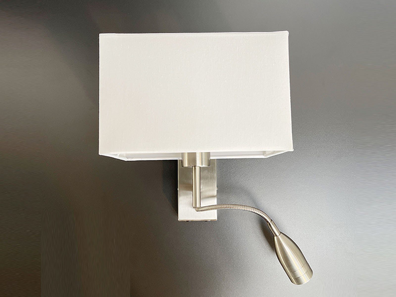 FISCHER & HONSEL LED Leselampe, Stoff Bett-Lampe Nachttischlampe Wand- Montage - Wandleuchte für Bett & Sofa
