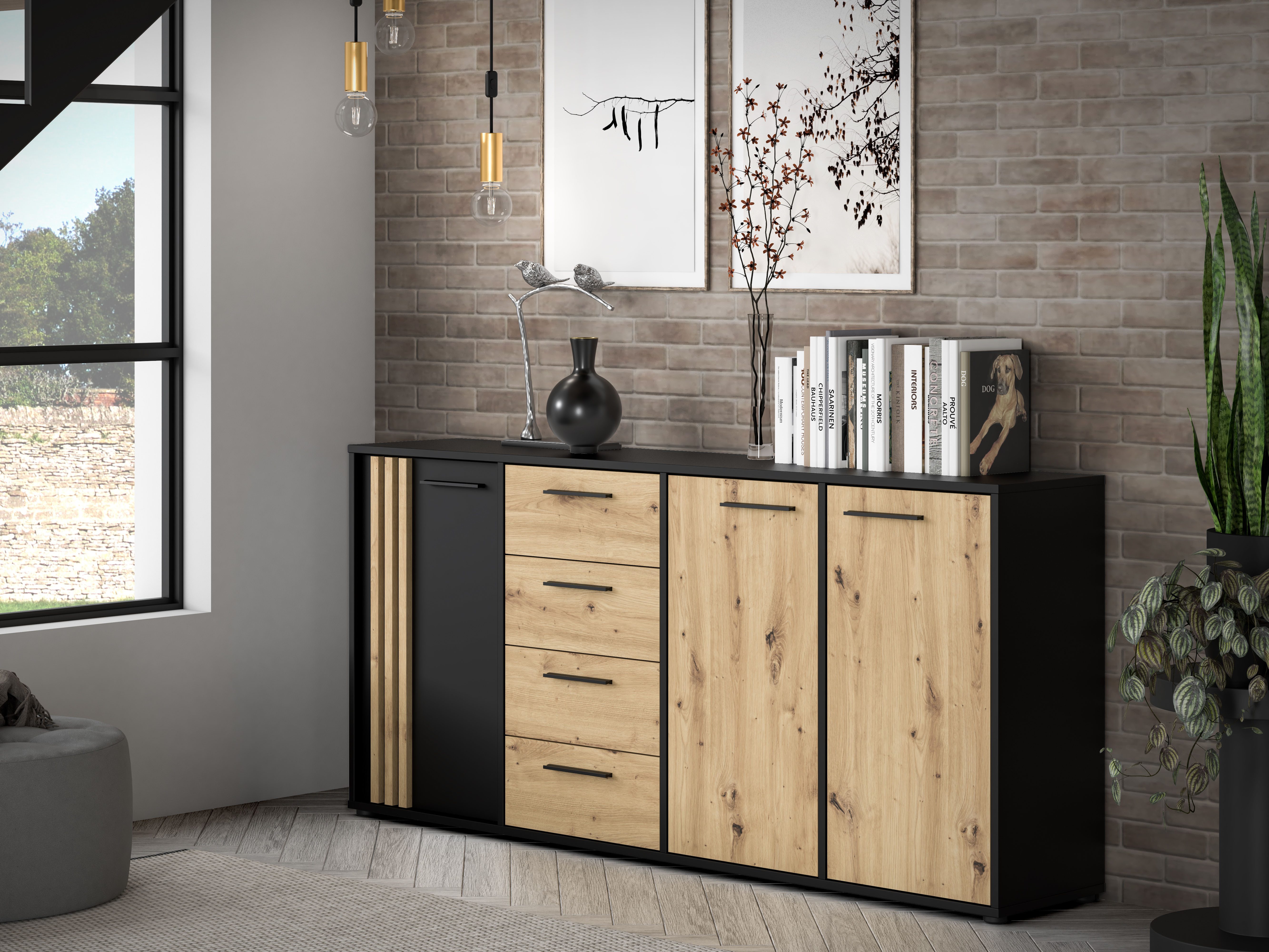 FORTE Sideboard Cardigan, Sideboard, 2 farbig, günstig online kaufen
