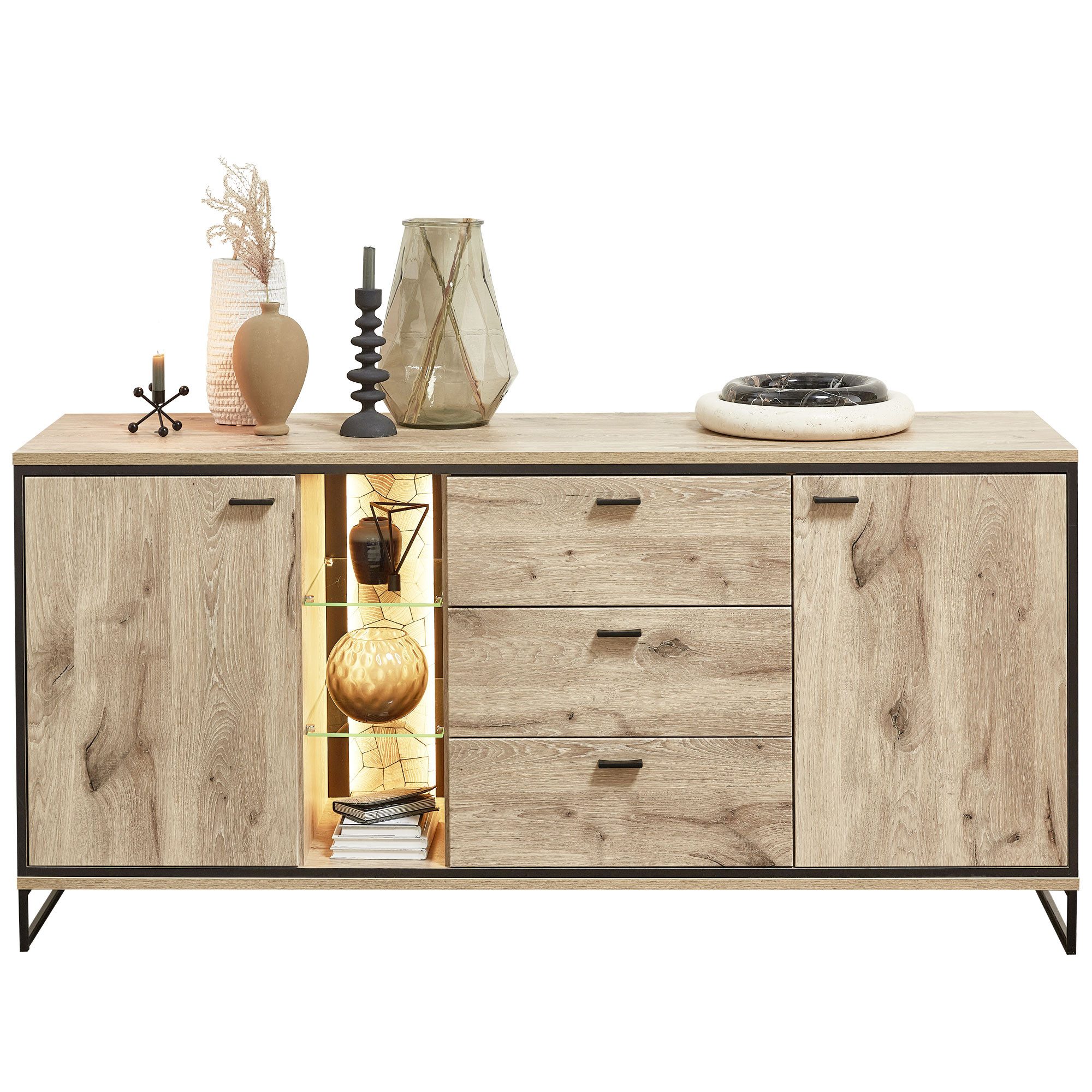 expendio Sideboard Robin 4, Viking Oak Nature Nb., 180x86x49 cm