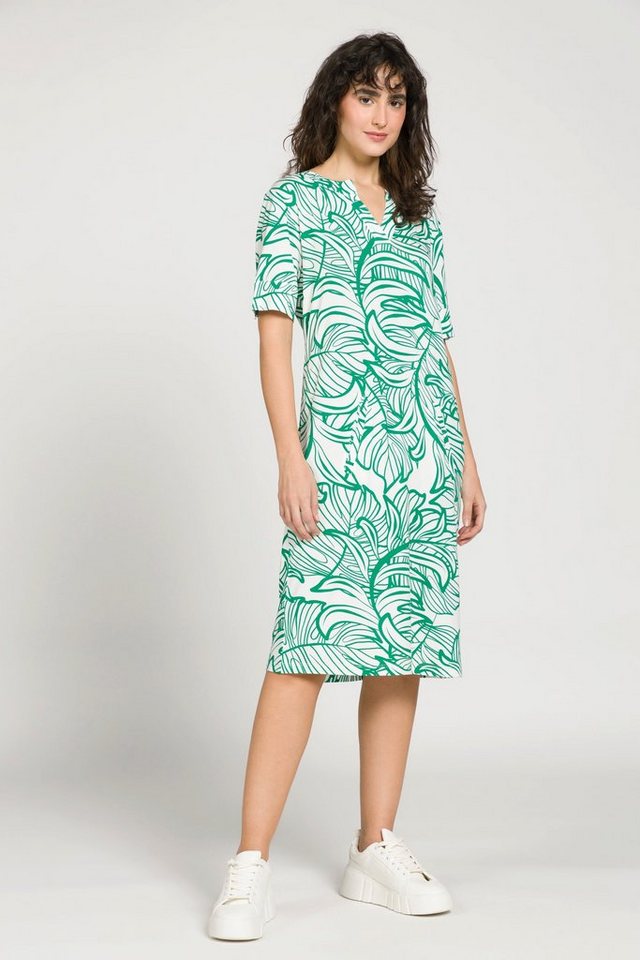 Gina Laura Jerseykleid Jerseykleid bedruckt Tunika-Ausschnitt Halbarm