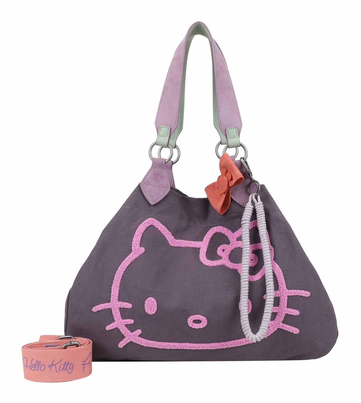 Fritzi aus Preußen Schultertasche Hello Kitty Head Flocked Canvas günstig online kaufen