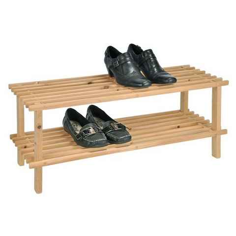 Gravidus Schuhregal Schuhregal Holzregal Schuhablage Schuhständer aus Holz mit 2 Böden