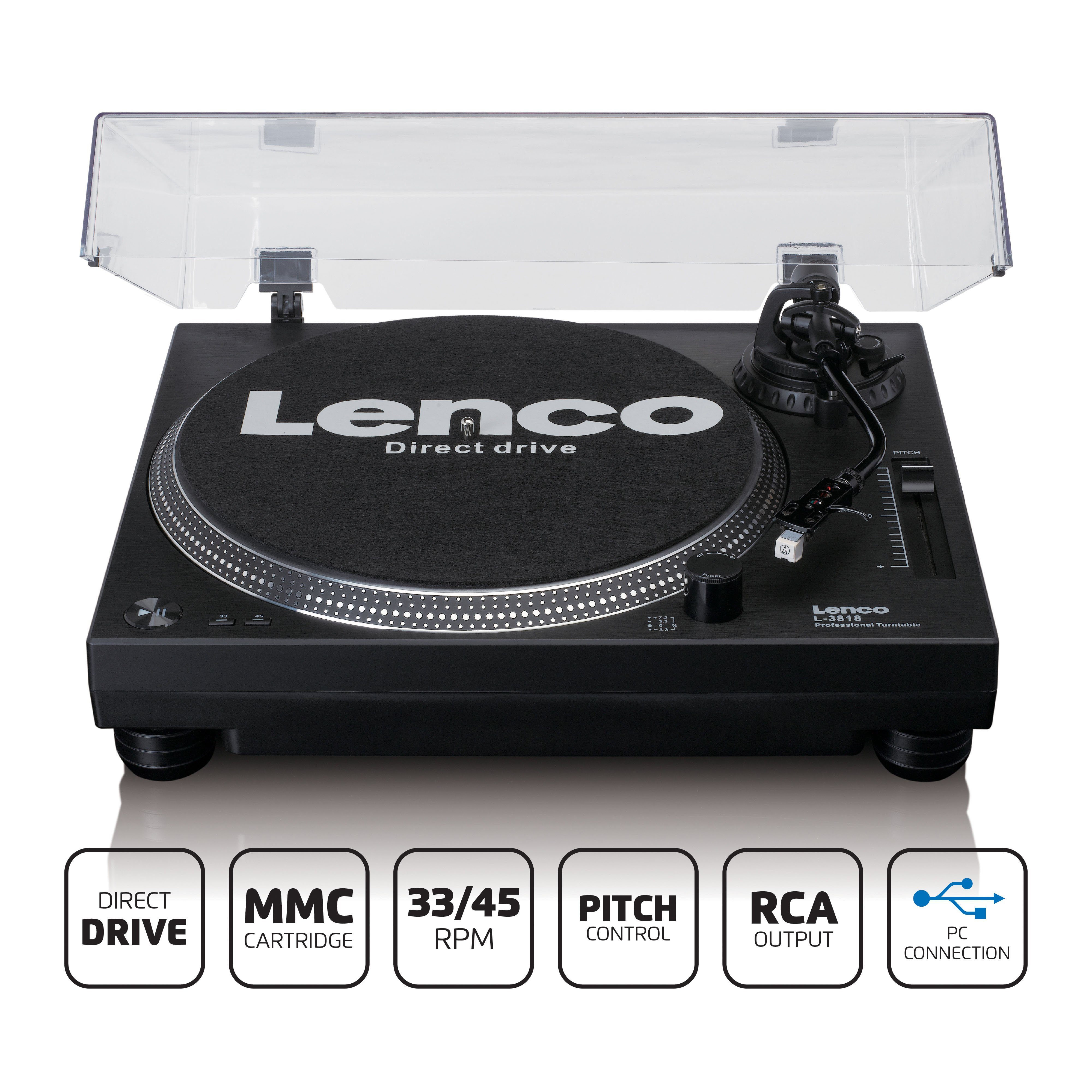 (Direct L-3818BK Plattenspieler Lenco drive)