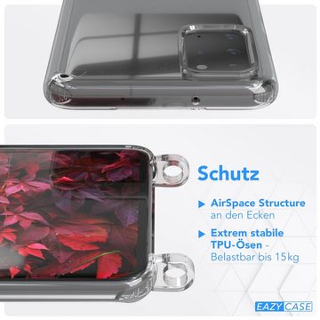 EAZY CASE Handykette Silikon Kette für Samsung Galaxy S20 Plus /S20+ 5G 6,7 Zoll, Smartphonekette Cover Silikonhülle Umhängetasche Burgundy Rot Beere