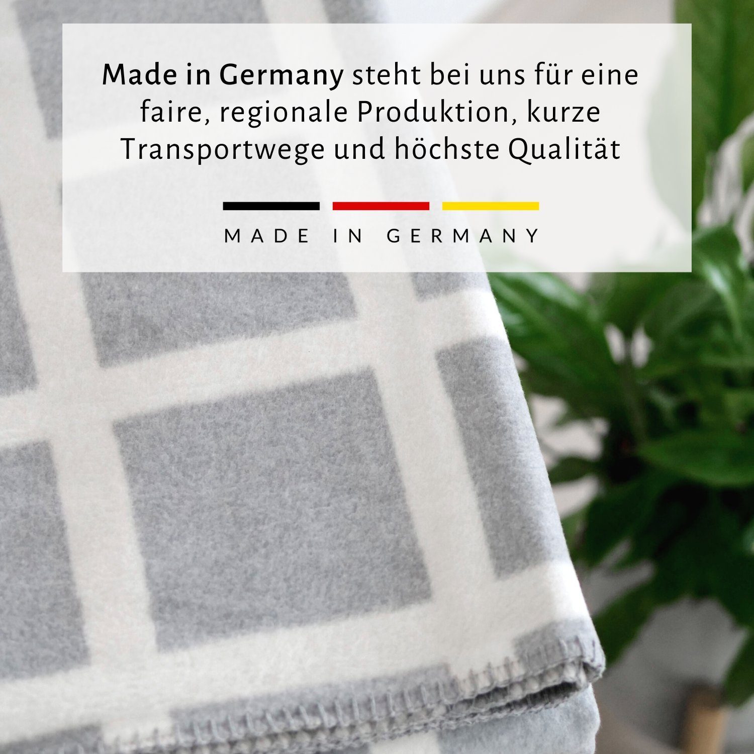 Wohndecke weiche Baumwolldecke Made in Germany, RIEMA Kuscheldecke, grau Sofadecke Germany, Baumwolle ÖKOTEX aus nachhaltige recycelter nachhaltig