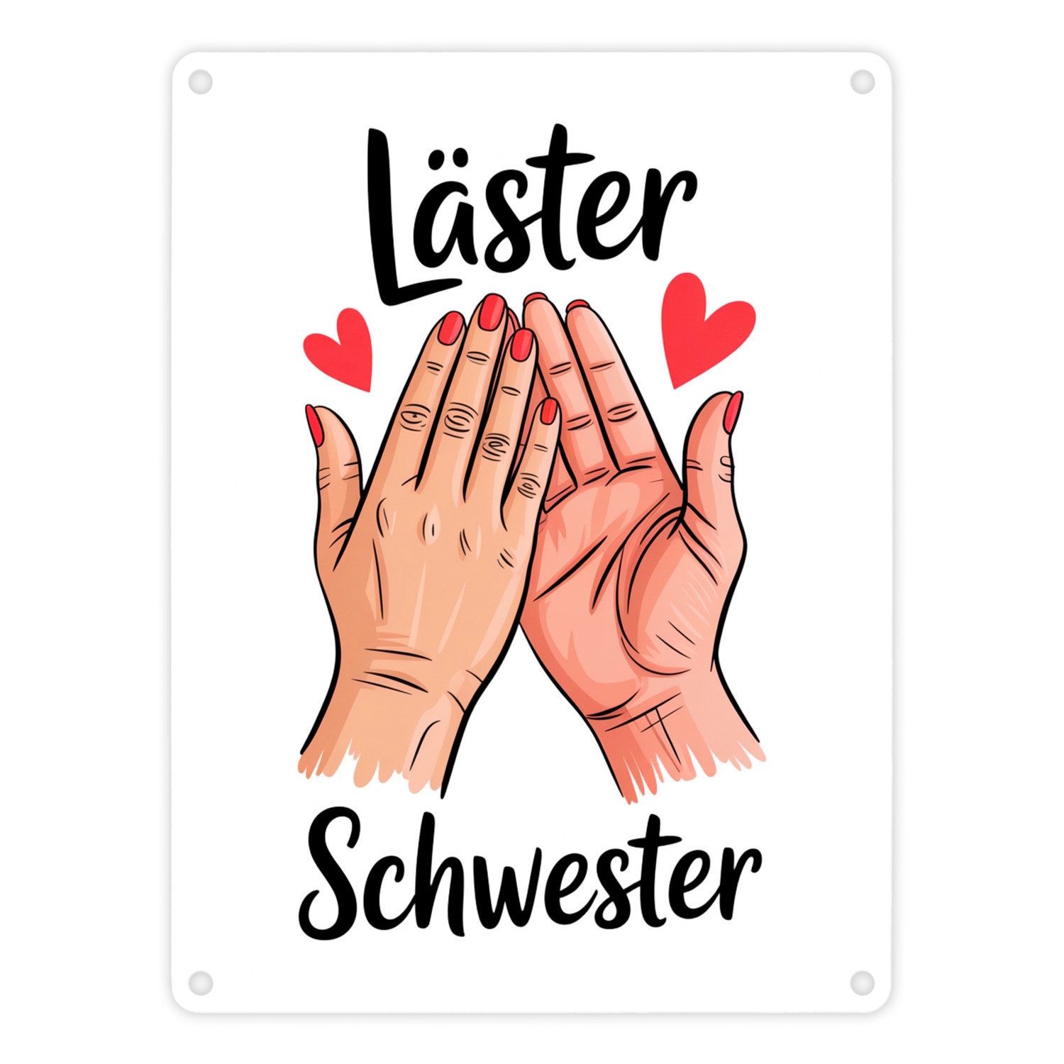 speecheese Metallschild Läster Schwester Souvenir Metallschild in 15x20 cm für die beste
