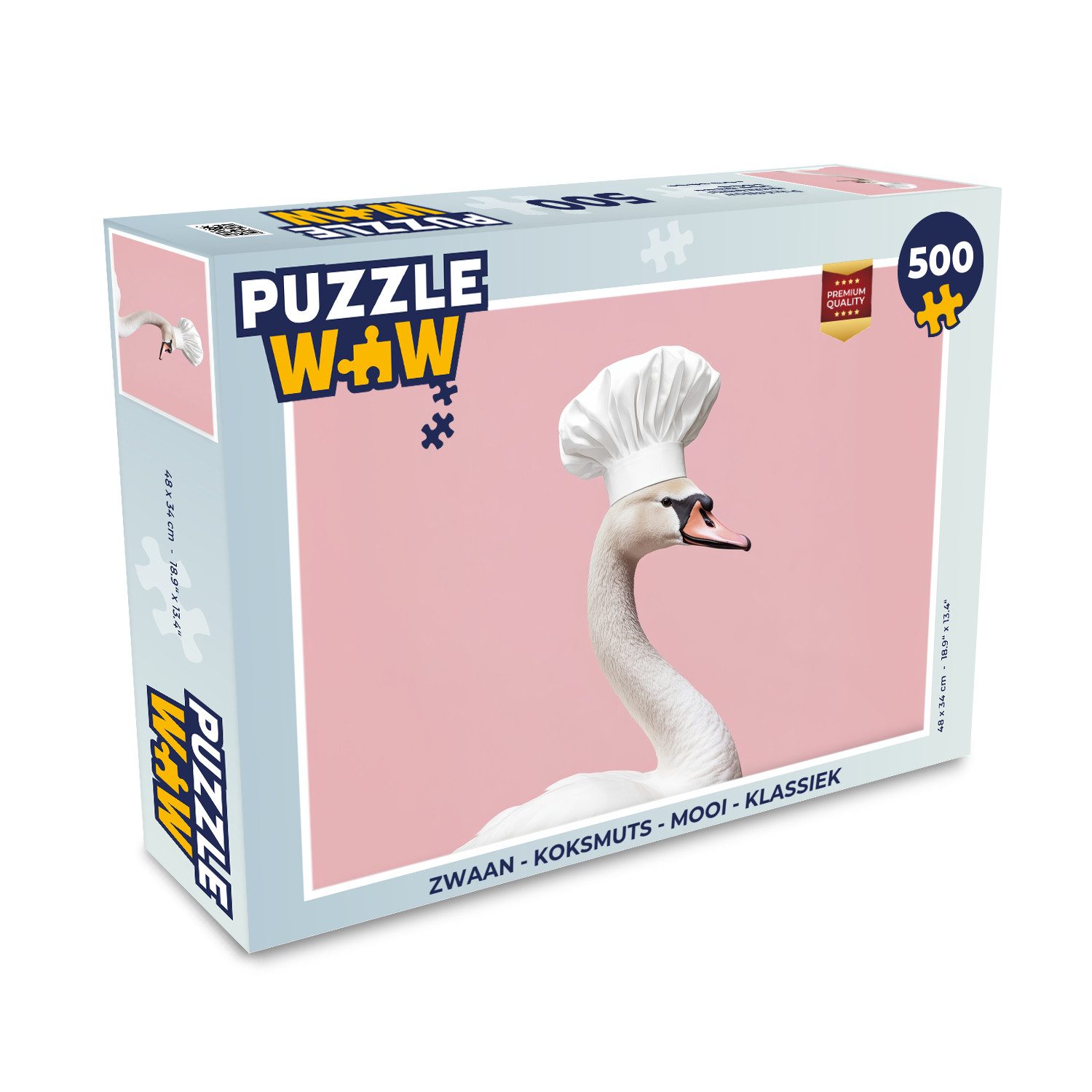 MuchoWow Puzzle Schwan - Kochmütze - Schön - Klassisch, 500 Puzzleteile, Foto-Puzzle, Bilderrätsel, Puzzlespiele, Spielzeug