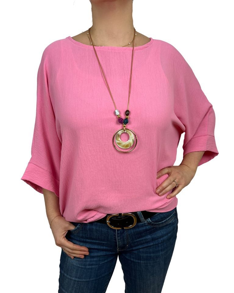Kurzarmbluse - Bluse LUZ- 3/4 Arm Bluse - gratis Kette
